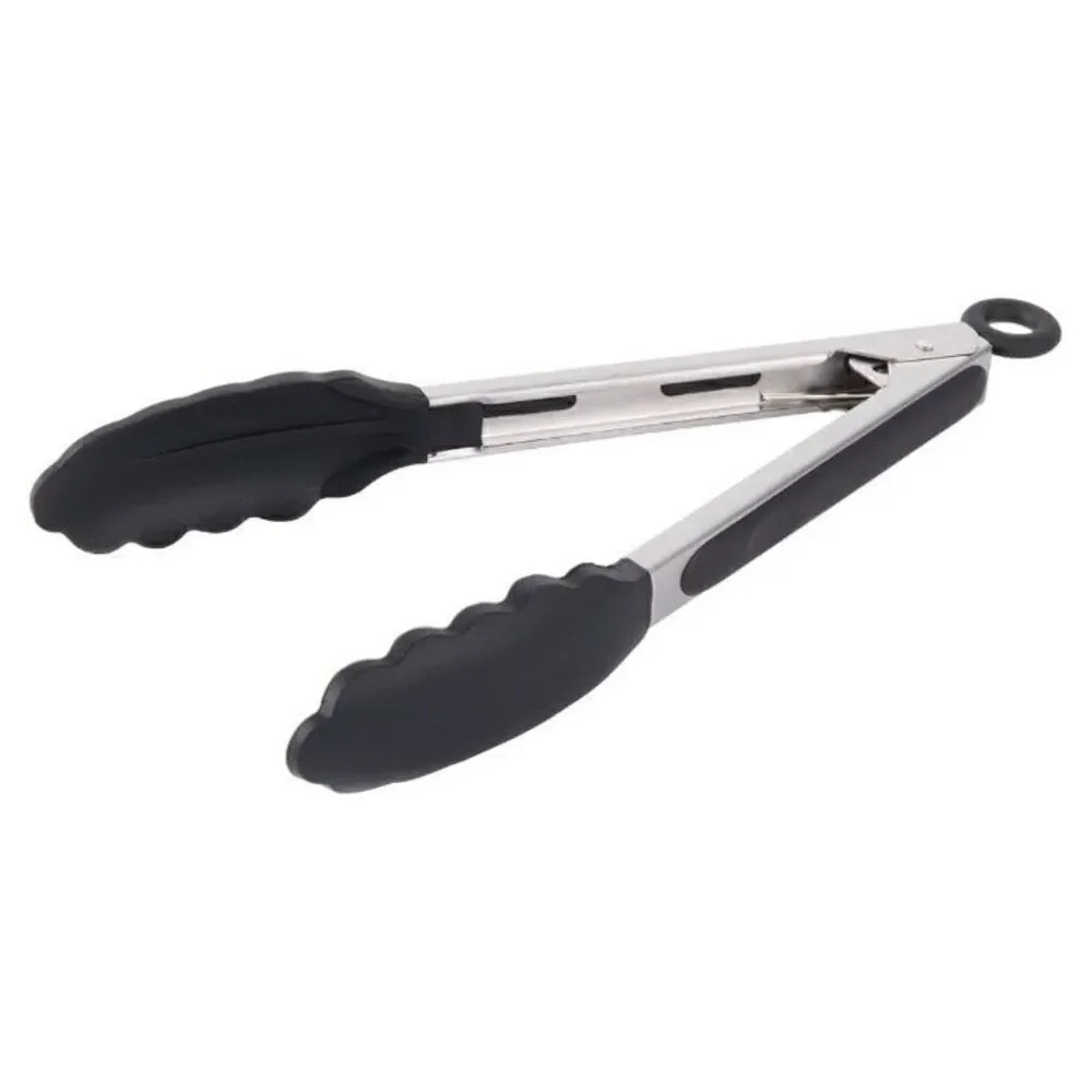 ECO QUALITY - NWT Set of 4 Stainless Steel Kitchen Tongs. 8” w/Silicone Tips